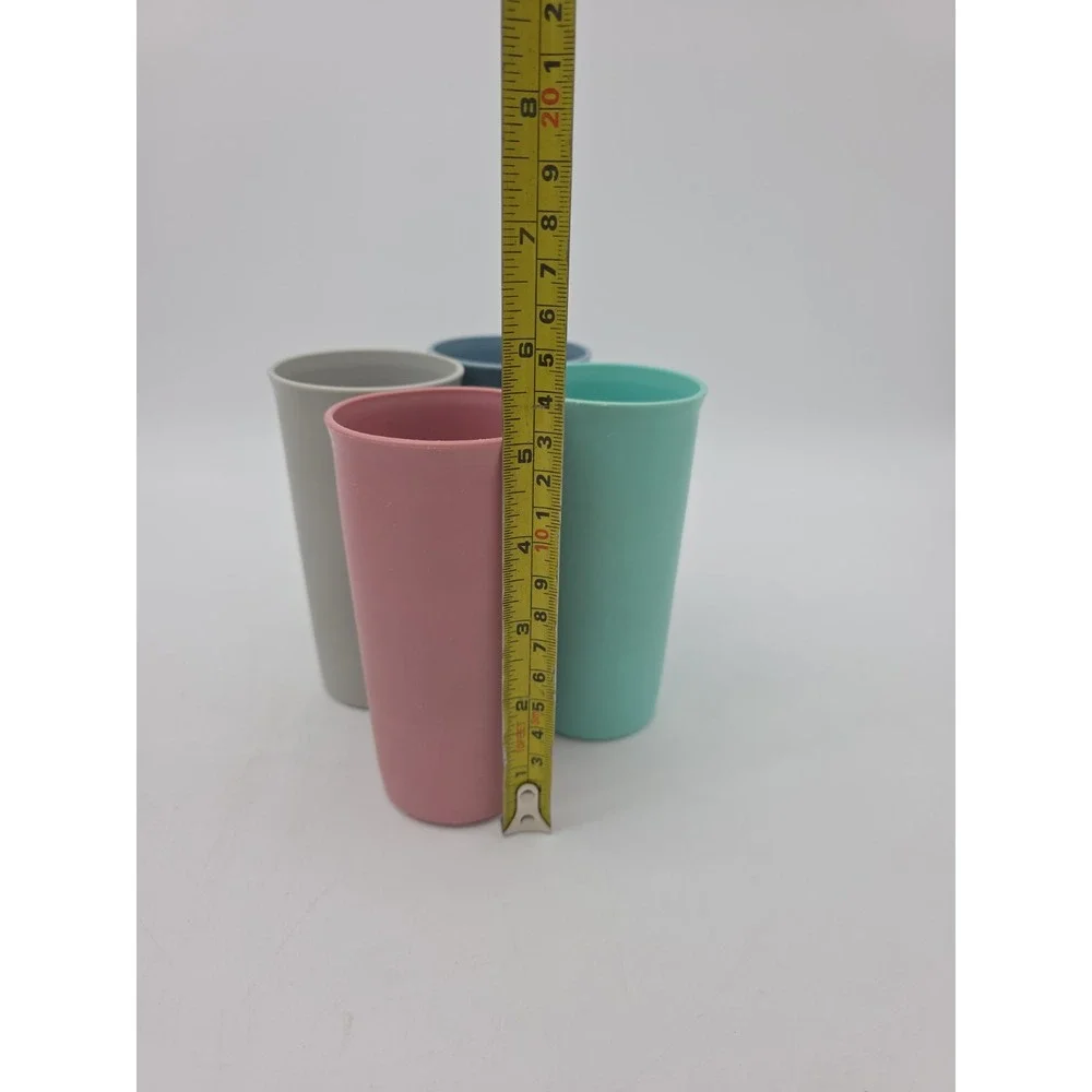Vintage Tupperware Cups Set Of 11 Country Pastel 3 Sizes Stackable